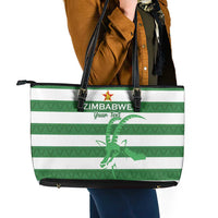 Zimbabwe Rugby Custom Leather Tote Bag Go Sables Go