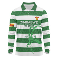 Zimbabwe Rugby Custom Long Sleeve Polo Shirt Go Sables Go