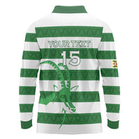 Zimbabwe Rugby Custom Long Sleeve Polo Shirt Go Sables Go