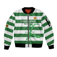 Zimbabwe Rugby Custom Sleeve Zip Bomber Jacket Go Sables Go