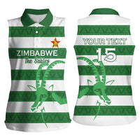 Zimbabwe Rugby Custom Women Sleeveless Polo Shirt Go Sables Go