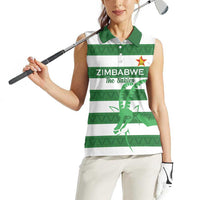 Zimbabwe Rugby Custom Women Sleeveless Polo Shirt Go Sables Go