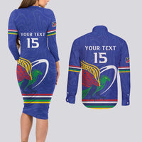 Namibia Rugby Custom Couples Matching Long Sleeve Bodycon Dress and Long Sleeve Button Shirt Go Welwitschias