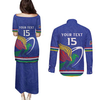 Namibia Rugby Custom Couples Matching Puletasi and Long Sleeve Button Shirt Go Welwitschias