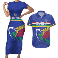 Namibia Rugby Custom Couples Matching Short Sleeve Bodycon Dress and Hawaiian Shirt Go Welwitschias