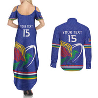 Namibia Rugby Custom Couples Matching Summer Maxi Dress and Long Sleeve Button Shirt Go Welwitschias