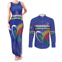 Namibia Rugby Custom Couples Matching Tank Maxi Dress and Long Sleeve Button Shirt Go Welwitschias