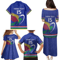 Namibia Rugby Custom Family Matching Puletasi and Hawaiian Shirt Go Welwitschias