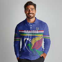 Namibia Rugby Custom Long Sleeve Polo Shirt Go Welwitschias