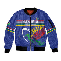 Namibia Rugby Custom Sleeve Zip Bomber Jacket Go Welwitschias