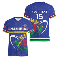 Namibia Rugby Custom Women V-Neck T-Shirt Go Welwitschias