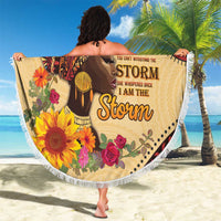 Black History Month Beach Blanket African Woman Afro I Am The Storm - Wonder Print Shop