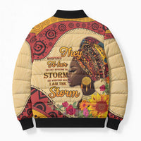 Black History Month Bomber Puffer Jacket African Woman Afro I Am The Storm - Wonder Print Shop