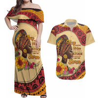 Black History Month Couples Matching Off Shoulder Maxi Dress and Hawaiian Shirt African Woman Afro I Am The Storm - Wonder Print Shop