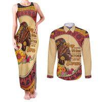 Black History Month Couples Matching Tank Maxi Dress and Long Sleeve Button Shirt African Woman Afro I Am The Storm - Wonder Print Shop