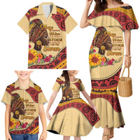 Black History Month Family Matching Mermaid Dress and Hawaiian Shirt African Woman Afro I Am The Storm - Wonder Print Shop