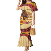 Black History Month Family Matching Mermaid Dress and Hawaiian Shirt African Woman Afro I Am The Storm - Wonder Print Shop