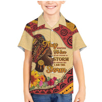 Black History Month Family Matching Mermaid Dress and Hawaiian Shirt African Woman Afro I Am The Storm - Wonder Print Shop