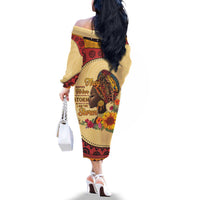 Black History Month Family Matching Off The Shoulder Long Sleeve Dress and Hawaiian Shirt African Woman Afro I Am The Storm - Wonder Print Shop