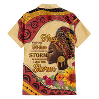 Black History Month Family Matching Off Shoulder Short Dress and Hawaiian Shirt African Woman Afro I Am The Storm - Wonder Print Shop