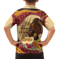 Black History Month Family Matching Short Sleeve Bodycon Dress and Hawaiian Shirt African Woman Afro I Am The Storm - Wonder Print Shop
