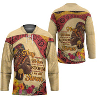 Black History Month Hockey Jersey African Woman Afro I Am The Storm - Wonder Print Shop