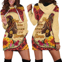 Black History Month Hoodie Dress African Woman Afro I Am The Storm - Wonder Print Shop
