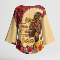 Black History Month Kimono Sleeve Blouse African Woman Afro I Am The Storm - Wonder Print Shop