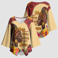 Black History Month Kimono Sleeve Blouse African Woman Afro I Am The Storm - Wonder Print Shop