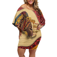 Black History Month Off Shoulder Short Dress African Woman Afro I Am The Storm - Wonder Print Shop