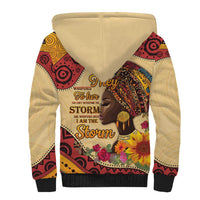 Black History Month Sherpa Hoodie African Woman Afro I Am The Storm - Wonder Print Shop