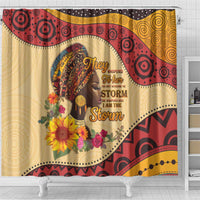 Black History Month Shower Curtain African Woman Afro I Am The Storm - Wonder Print Shop