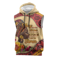 Black History Month Sleeveless Hoodie African Woman Afro I Am The Storm - Wonder Print Shop