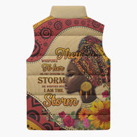 Black History Month Sleeveless Puffer Jacket African Woman Afro I Am The Storm - Wonder Print Shop