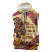 Black History Month Sleeveless Zip Hoodie African Woman Afro I Am The Storm - Wonder Print Shop