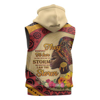 Black History Month Sleeveless Zip Hoodie African Woman Afro I Am The Storm - Wonder Print Shop