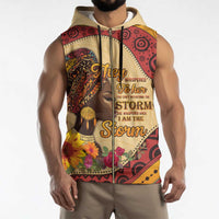 Black History Month Sleeveless Zip Hoodie African Woman Afro I Am The Storm - Wonder Print Shop