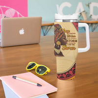 Black History Month Tumbler With Handle African Woman Afro I Am The Storm - Wonder Print Shop