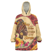 Black History Month Wearable Blanket Hoodie African Woman Afro I Am The Storm - Wonder Print Shop