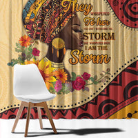 Black History Month Window Curtain African Woman Afro I Am The Storm - Wonder Print Shop