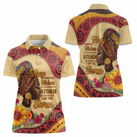 Black History Month Women Polo Shirt African Woman Afro I Am The Storm - Wonder Print Shop