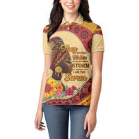 Black History Month Women Polo Shirt African Woman Afro I Am The Storm - Wonder Print Shop