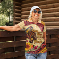 Black History Month Women Polo Shirt African Woman Afro I Am The Storm - Wonder Print Shop