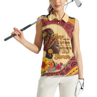 Black History Month Women Sleeveless Polo Shirt African Woman Afro I Am The Storm - Wonder Print Shop