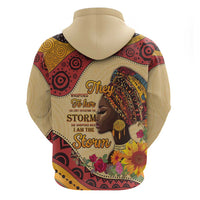 Black History Month Zip Hoodie African Woman Afro I Am The Storm - Wonder Print Shop