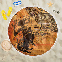 African Women Beach Blanket She Is Rooted In The Earth and Rising Like The Sun - Wonder Print Shop