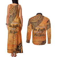 African Women Couples Matching Tank Maxi Dress and Long Sleeve Button Shirt She Is Rooted In The Earth and Rising Like The Sun - Wonder Print Shop