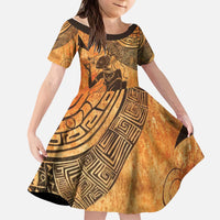 African Women Kid Short Sleeve Dress She Is Rooted In The Earth and Rising Like The Sun - Wonder Print Shop