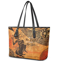 African Women Leather Tote Bag She Is Rooted In The Earth and Rising Like The Sun - Wonder Print Shop