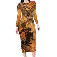 African Women Long Sleeve Bodycon Dress She Is Rooted In The Earth and Rising Like The Sun - Wonder Print Shop
